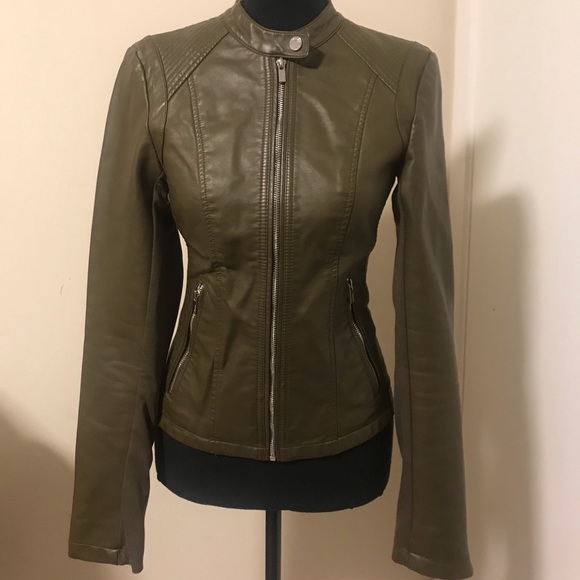 express green leather jacket